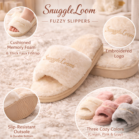 SnuggleLoom Fuzzy Slippers