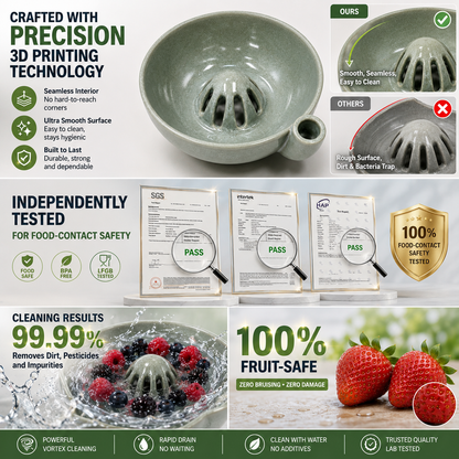 Self-Spinning Fruit & Vegetable Washing Bowl - No More Hand Scrubbing, Gentle Vortex