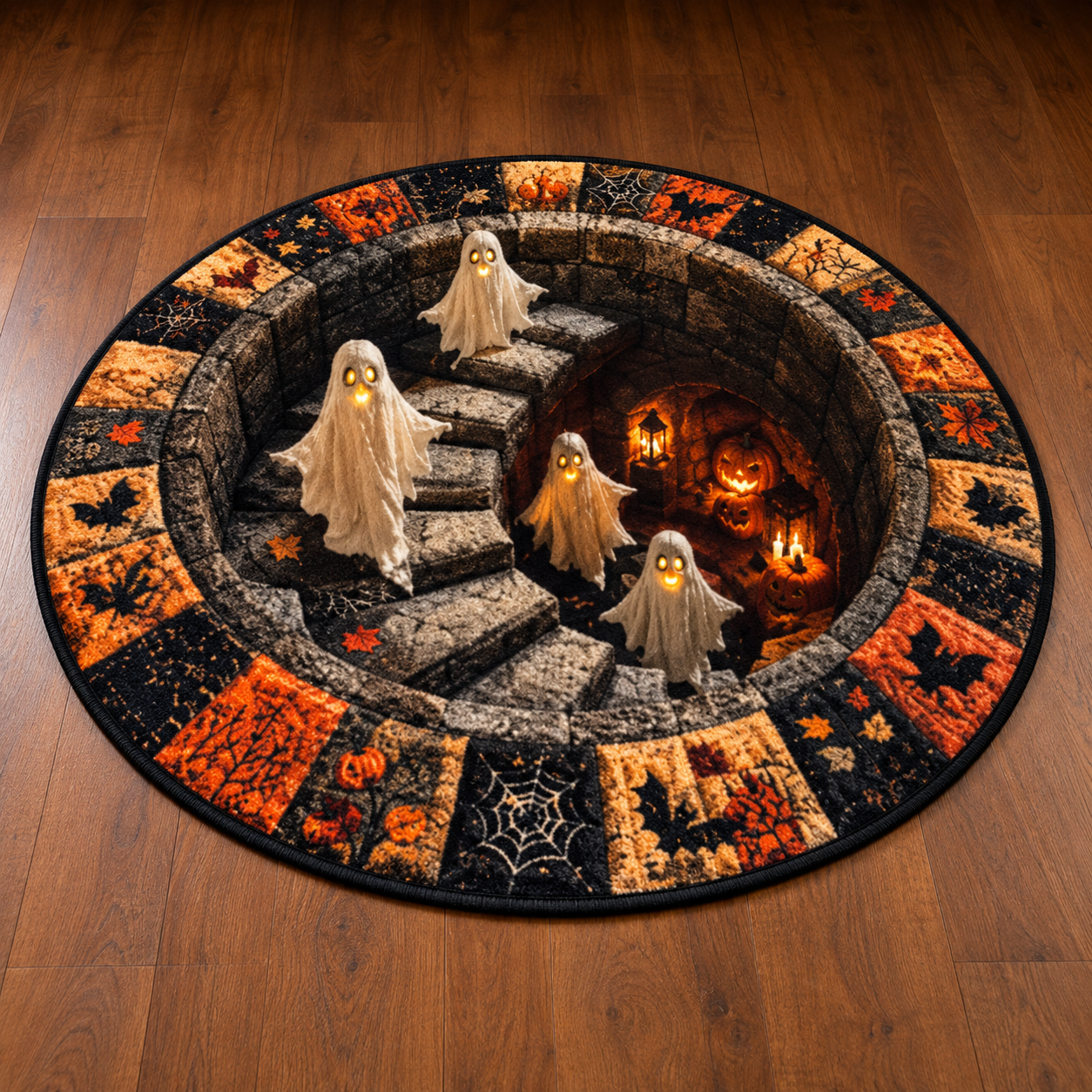 3D Vortex Halloween Rug: Watch Your Step… If You Dare!