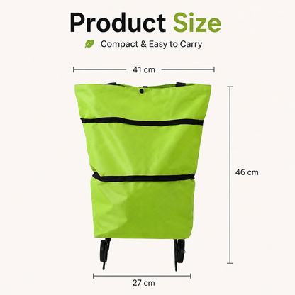 🛒Foldable shopping trolley – Practical shopping bag with wheels for daily shopping