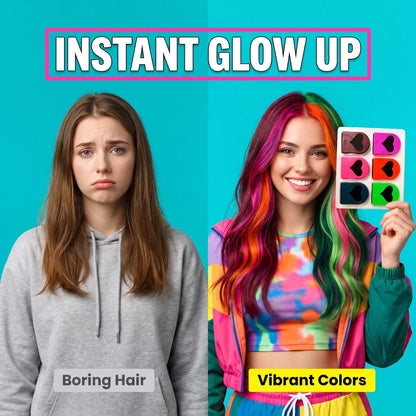 Washable Temporary Hair Chalk Set - Portable, Non-toxic Hair Color Powder for Sports Events, Festivals, Cosplay campingessentials