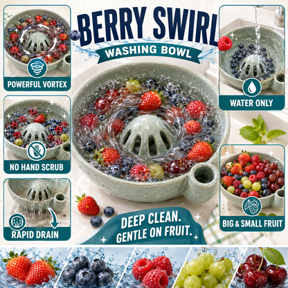Self-Spinning Fruit & Vegetable Washing Bowl - No More Hand Scrubbing, Gentle Vortex