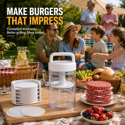🍔 Multi-Function Patty Press | One-Press Uniform Patties | 🏠 Home Burgers • 🏕️ Camping • 🔥 BBQ • 🥩 Meal Prep