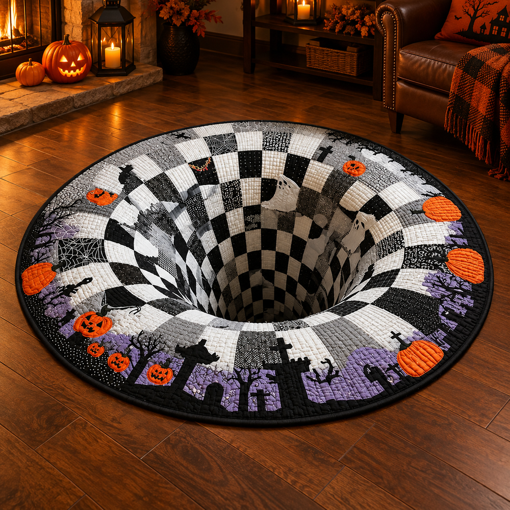 3D Vortex Halloween Rug optical illusion